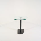 Piazza Table by Ligne Roset in Black Piston Base, Clear Glass Top | Floor Sample – Very Good | Shop Now | MO-LIR-19980002-1164-Hero Image-2