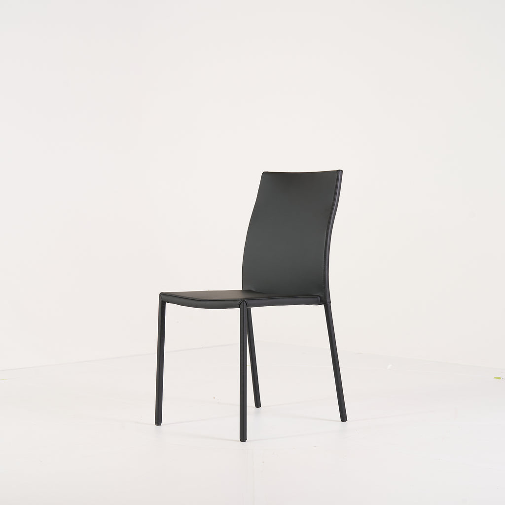Slim Chair by Ligne Roset in Black Leather Upholstery / Steel Structure | Pristine | Shop Now | MO-LIR-10265115-1169-Hero Image-7