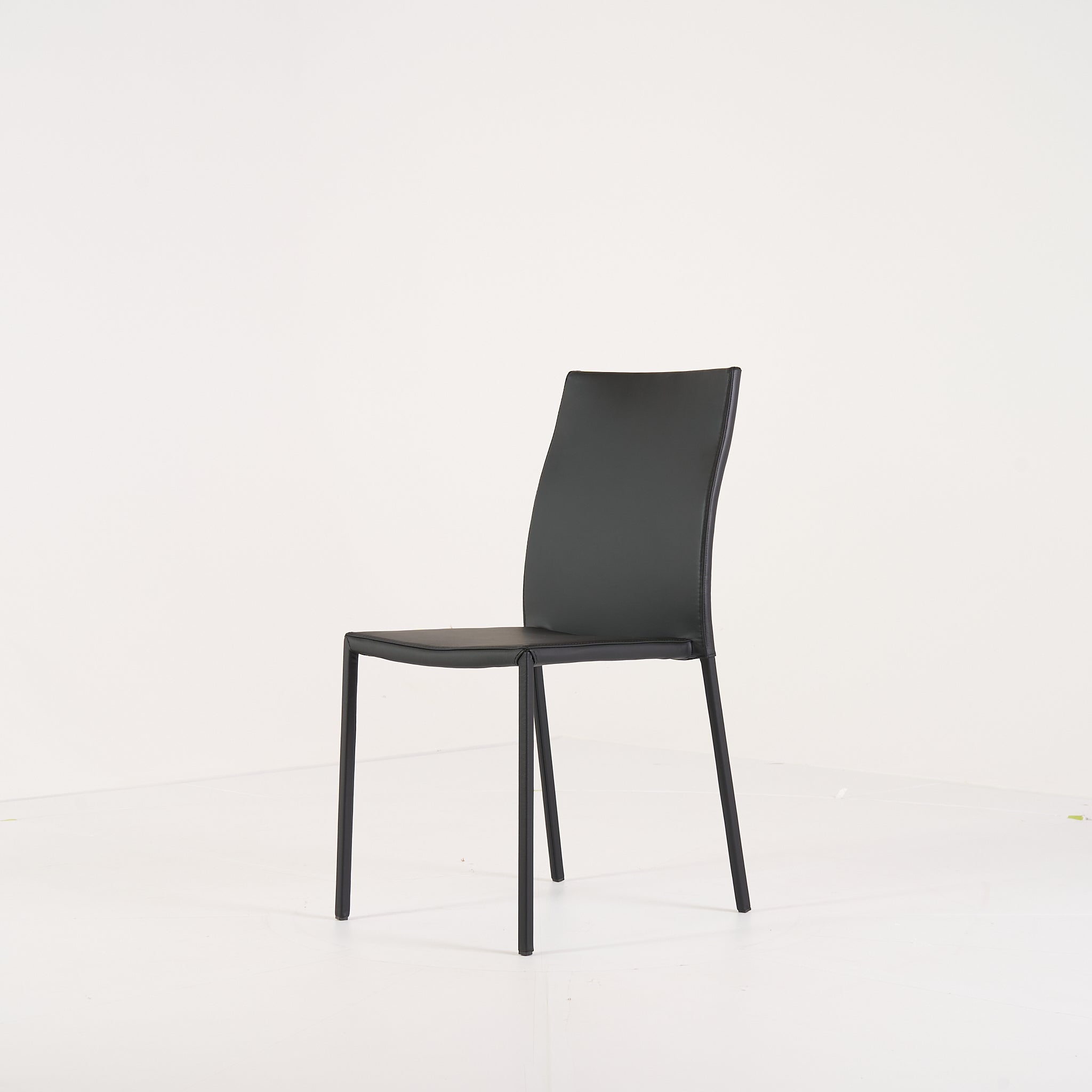 Slim Chair by Ligne Roset in Black Leather Upholstery / Steel Structure | Pristine | Shop Now | MO-LIR-10265115-1169-Hero Image-7