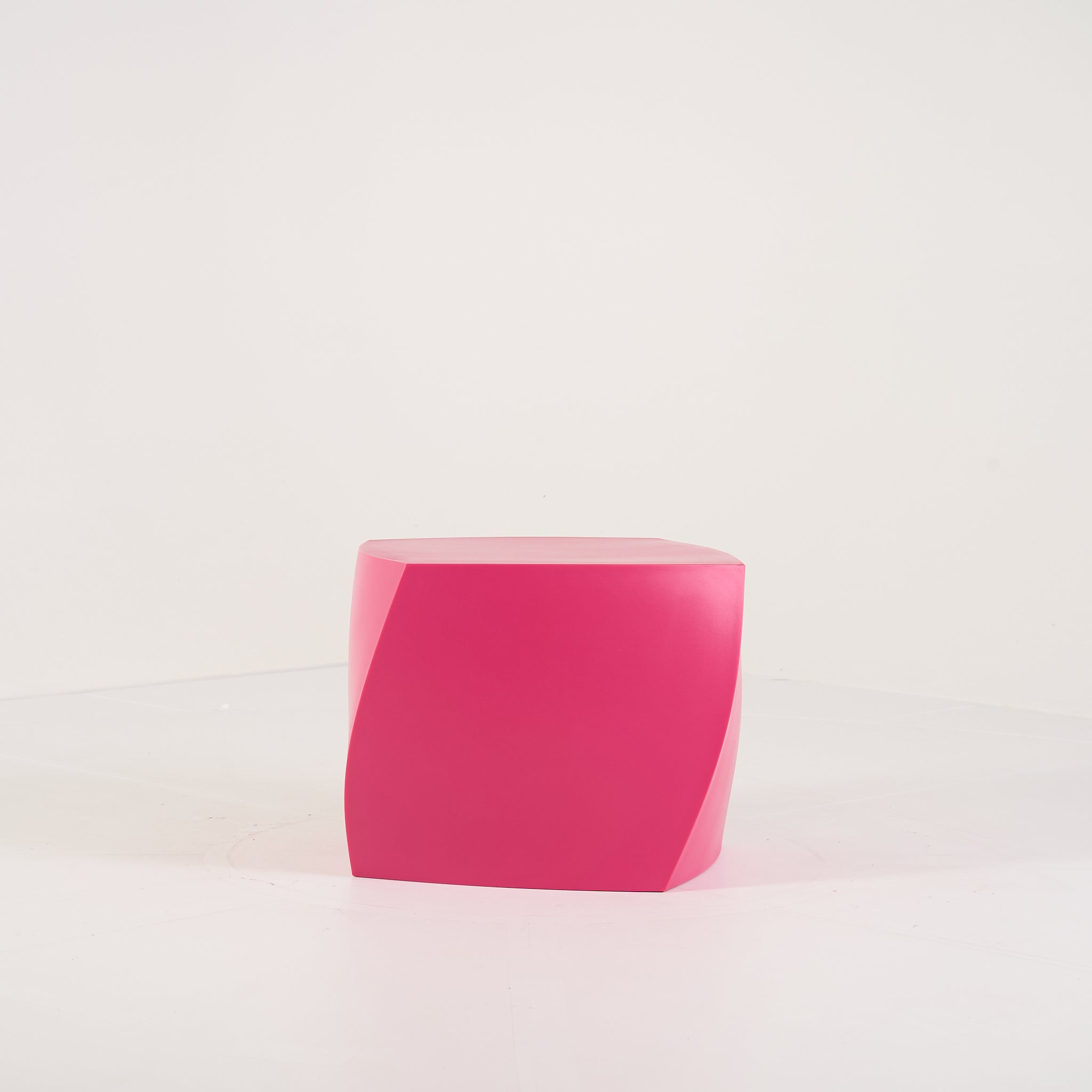 Gehry Left Twist Cube by Heller in Magenta | Floor Sample – Very Good | Shop Now | MO-HLR-1016_07-1394-Hero Image-1
