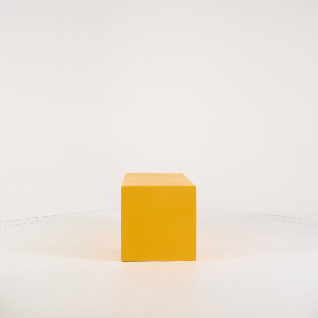 Vignelli Bench by Heller in Small / Yellow | Floor Sample – Very Good | Shop Now | MO-HLR-1035_08-1349-Hero Image-3
