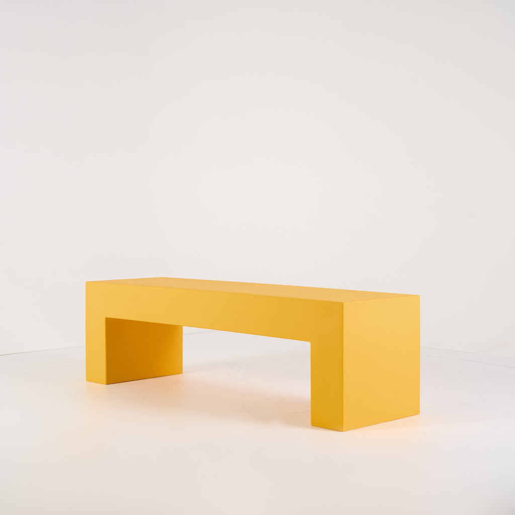 Vignelli Bench by Heller in Medium / Yellow | Floor Sample – Very Good | Shop Now | MO-HLR-1034_08-1361-Hero Image-4