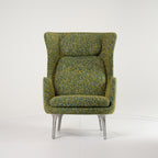 Ro Chair by Fritz Hansen in Atom 964 / Brushed Aluminum | Open Box – Excellent | Shop Now | MO-FHA-JH1-38-Hero Image-3