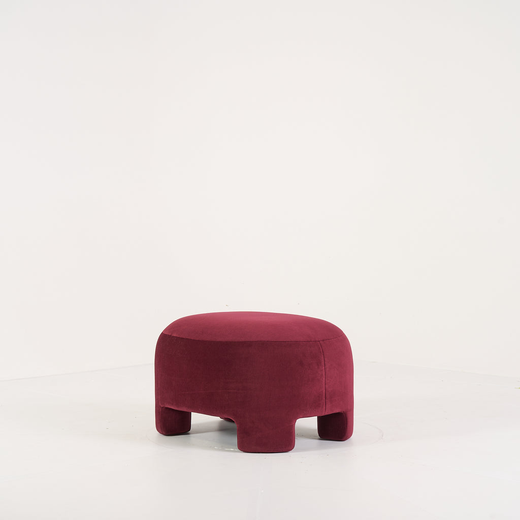 Taru Ottoman by Ligne Roset in Gentle Bordeaux | Floor Sample – Very Good | Shop Now | MO-LIR-14300300-1216-Hero Image-4