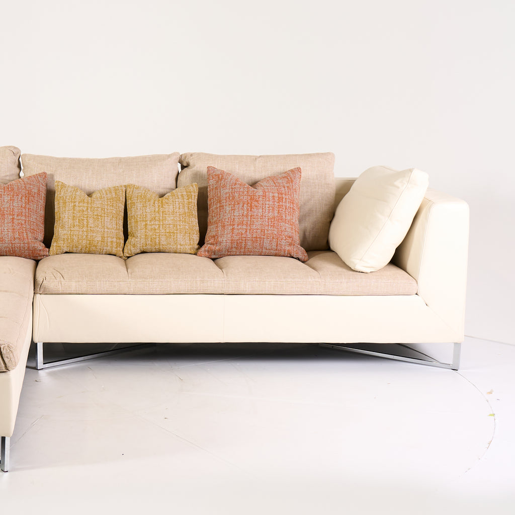 Feng Modular Sofa by Ligne Roset in Cuir Diva / Kerala Blanc, Ficelle | Gently Used – Good | Shop Now | MO-LIR-13600010_13600020_13600130_13600140_13600730_13600750-1171-Hero Image-2