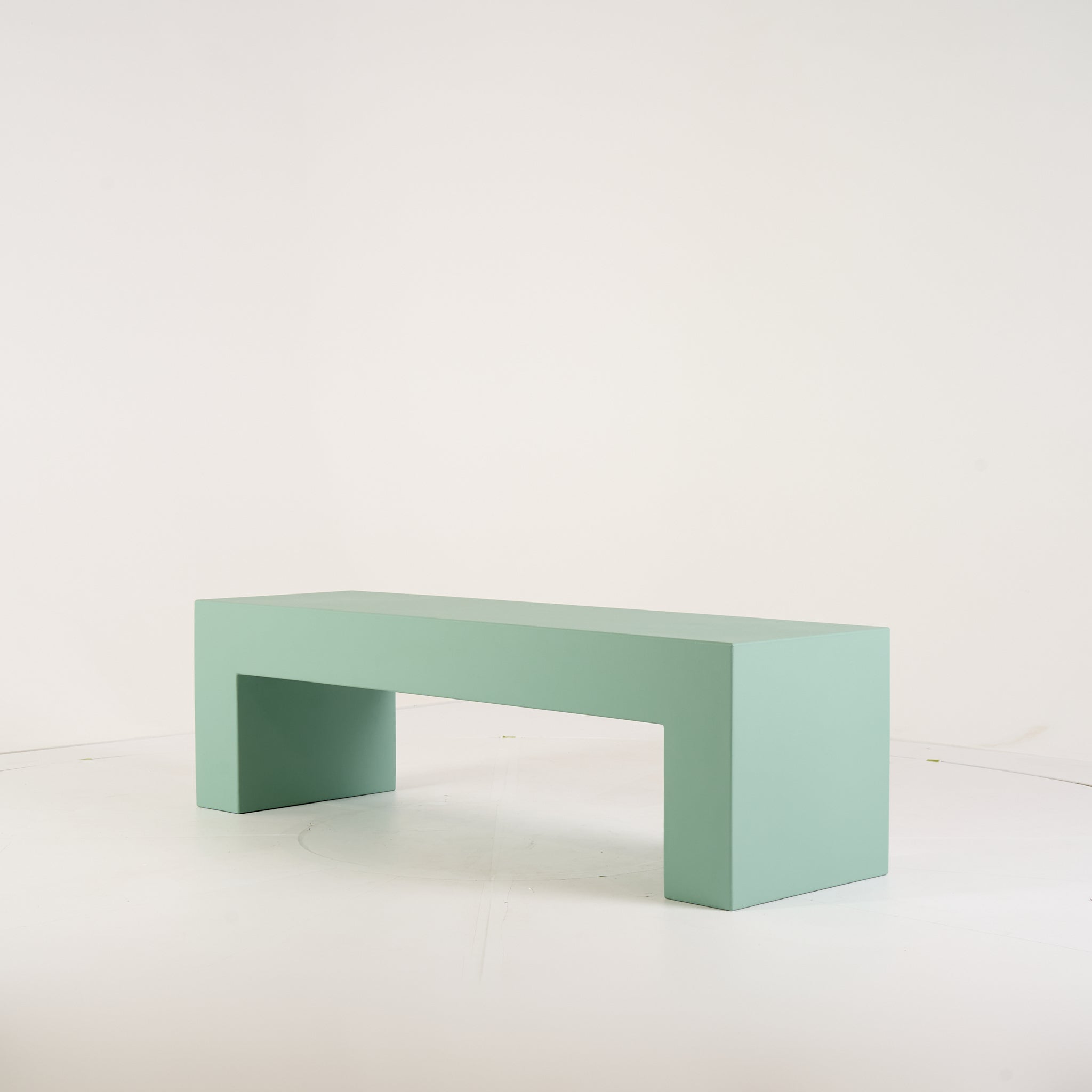 Vignelli Bench by Heller in Medium / Celadon | Floor Sample – Very Good | Shop Now | MO-HLR-1034_29-1364-Hero Image-7