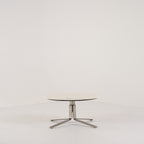 MOA Low Table by Ligne Roset in Chromed Base, White Marble-Effect Stoneware | Floor Sample – Very Good | Shop Now | MO-LIR-19501200-1157-Hero Image-5