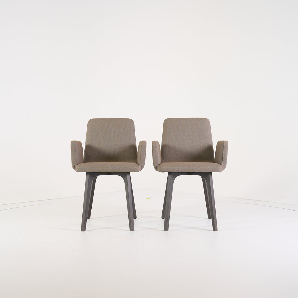 Vik Chair with arms (Set of 2) by Ligne Roset in Steelcut Trio / Divina - Orage / Grege | Floor Sample – Very Good | Shop Now | MO-LIR-10261231-1424-Hero Image-1
