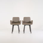 Vik Chair with arms (Set of 2) by Ligne Roset in Steelcut Trio / Divina - Orage / Grege | Floor Sample – Very Good | Shop Now | MO-LIR-10261231-1424-Hero Image-1