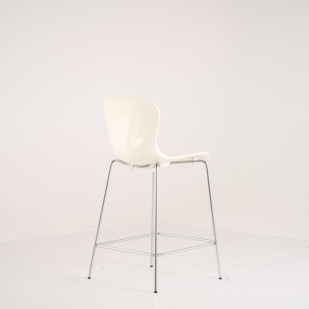 Nap Counter Stool by Fritz Hansen in Milk White / Chrome | Gently Used – Good | Shop Now | MO-FHA-KS58-75-Hero Image-6