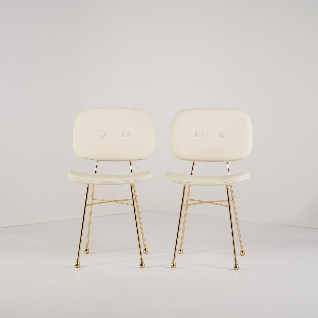 Golden Chair (Set of 2) by Moooi in Custom White Leather | Well Loved – Fair | Shop Now | MO-MOO-8718282773896-170-Hero Image-2