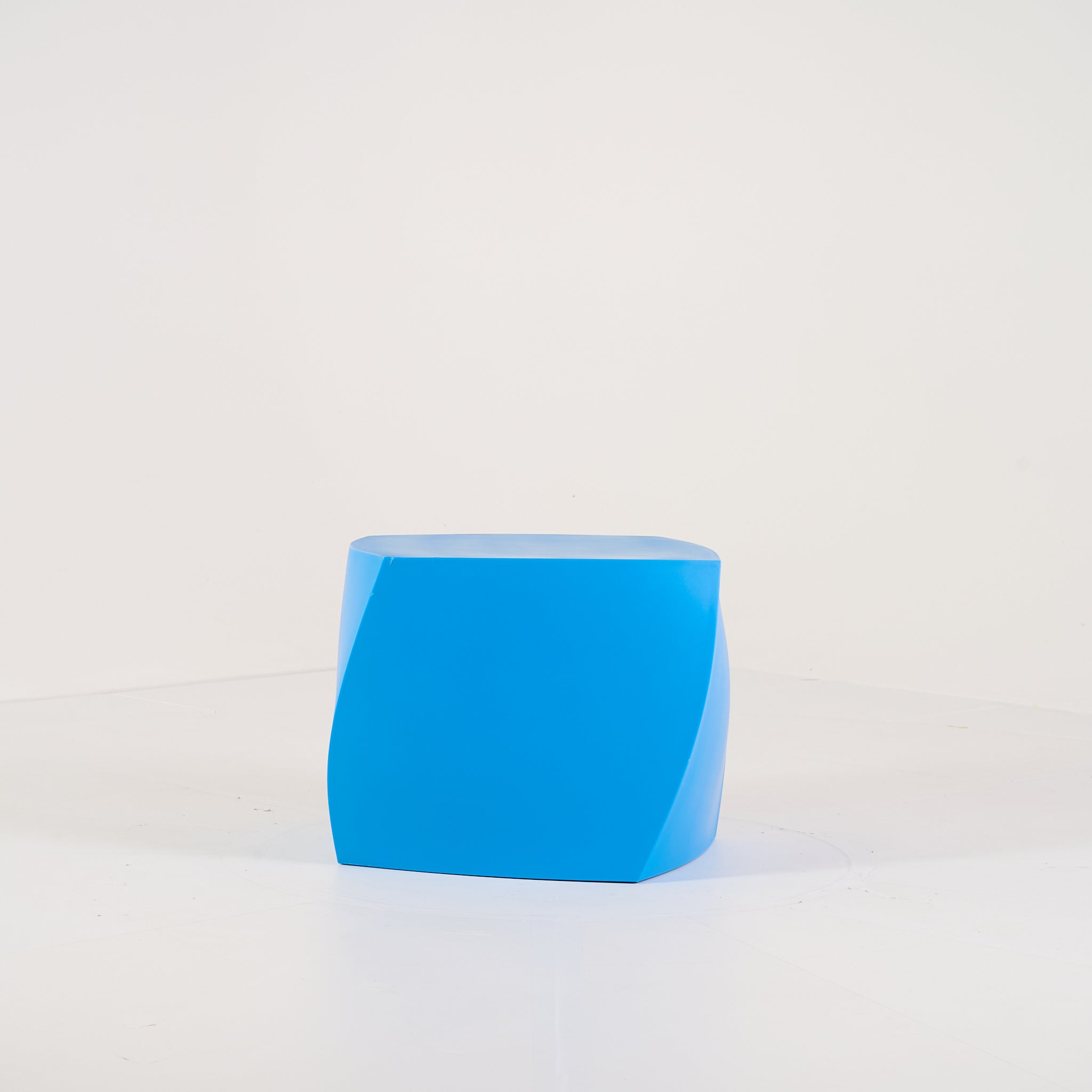 Gehry Left Twist Cube by Heller in Blue | Well Loved – Fair | Shop Now | MO-HLR-1016_05-1397-Hero Image-1