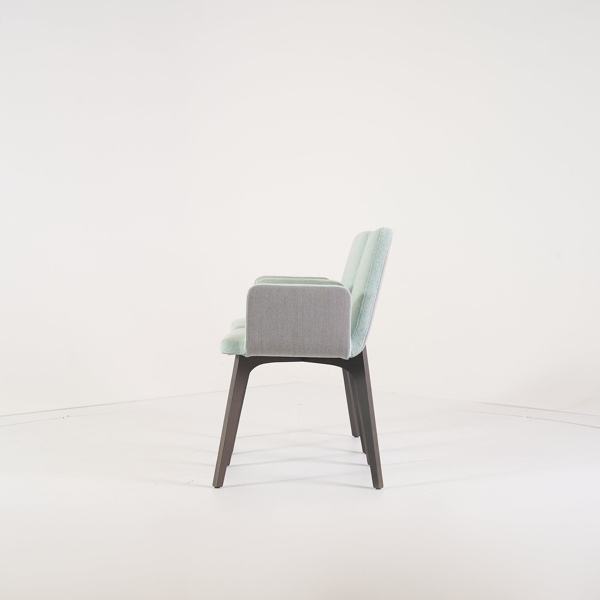 Vik Carver Chair with Arms (Set of 2) by Ligne Roset in Divina Aigue / Steelcut Trio Marine | Floor Sample – Very Good | Shop Now | MO-LIR-10261241-1203-Hero Image-6