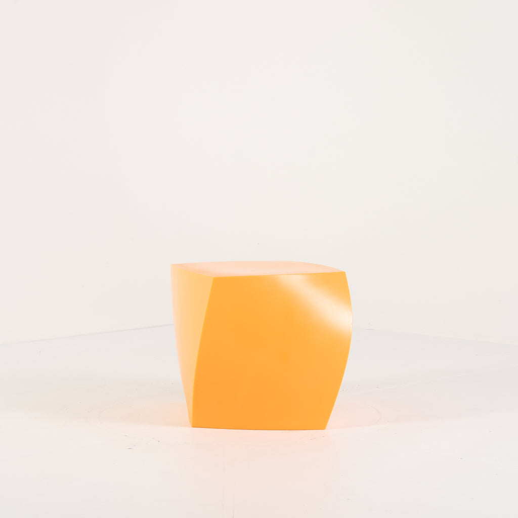 Gehry Left Twist Cube by Heller in Yellow | Well Loved – Fair | Shop Now | MO-HLR-1016_03-1399-Hero Image-5
