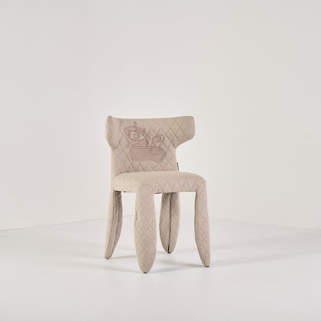 Monster Chair (with Arms) by Moooi in Custom Embroidered Divina Melange | Floor Sample – Very Good | Shop Now | MO-MOO-MOSMC_M_DM-180-Hero Image-1