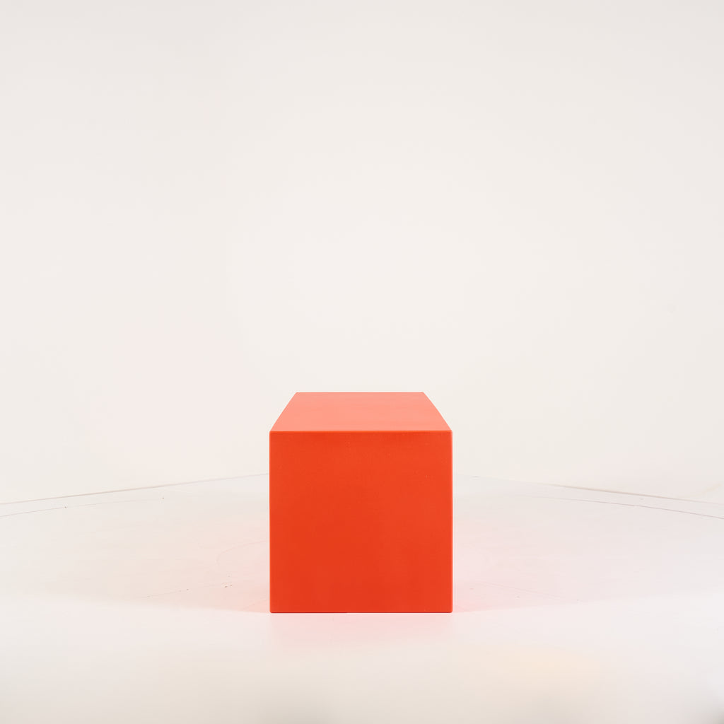 Vignelli Bench by Heller in Medium / Orange | Floor Sample – Very Good | Shop Now | MO-HLR-1034_07-1360-Hero Image-6