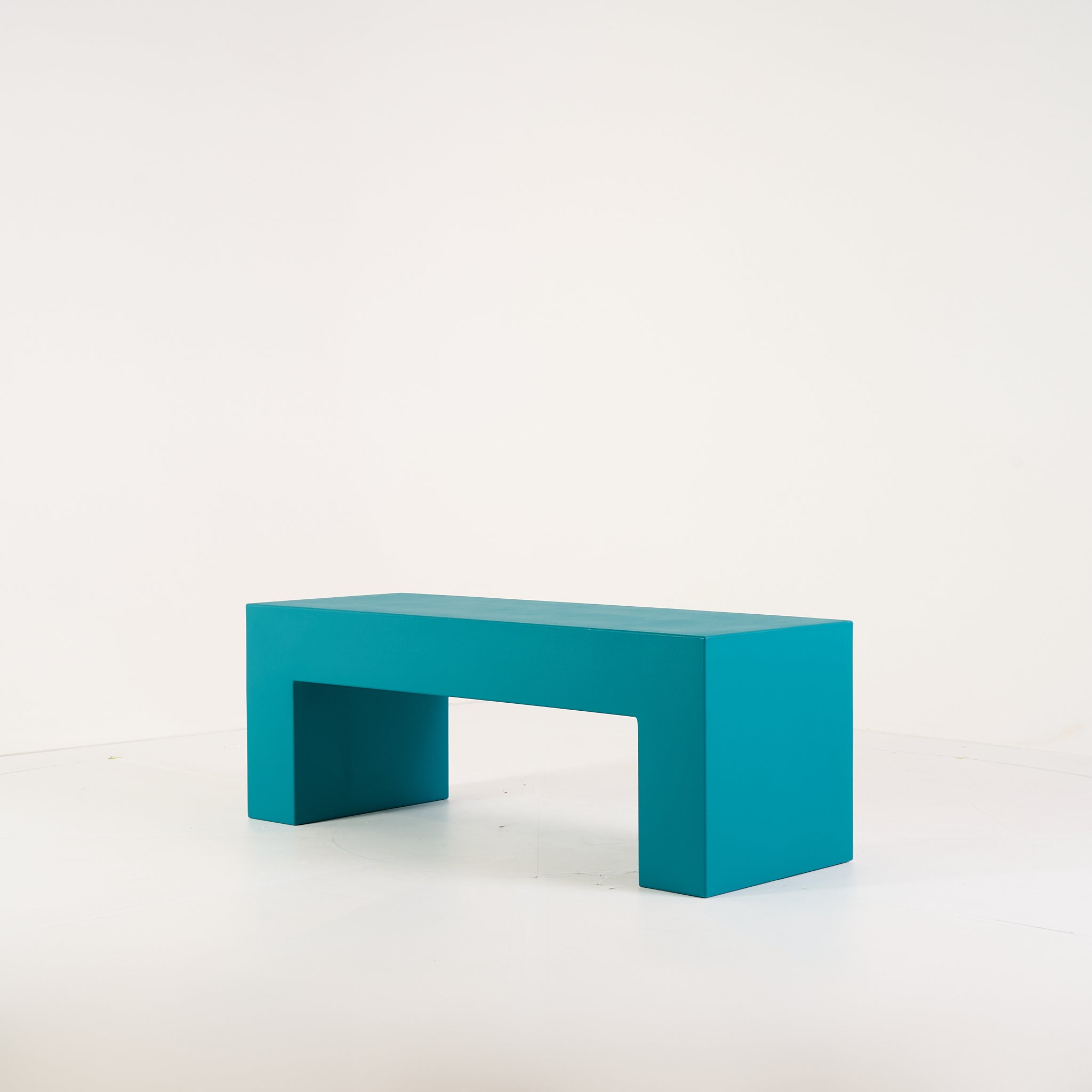 Vignelli Bench by Heller in Small / Turquoise | Floor Sample – Very Good | Shop Now | MO-HLR-1035_28-1354-Hero Image-4
