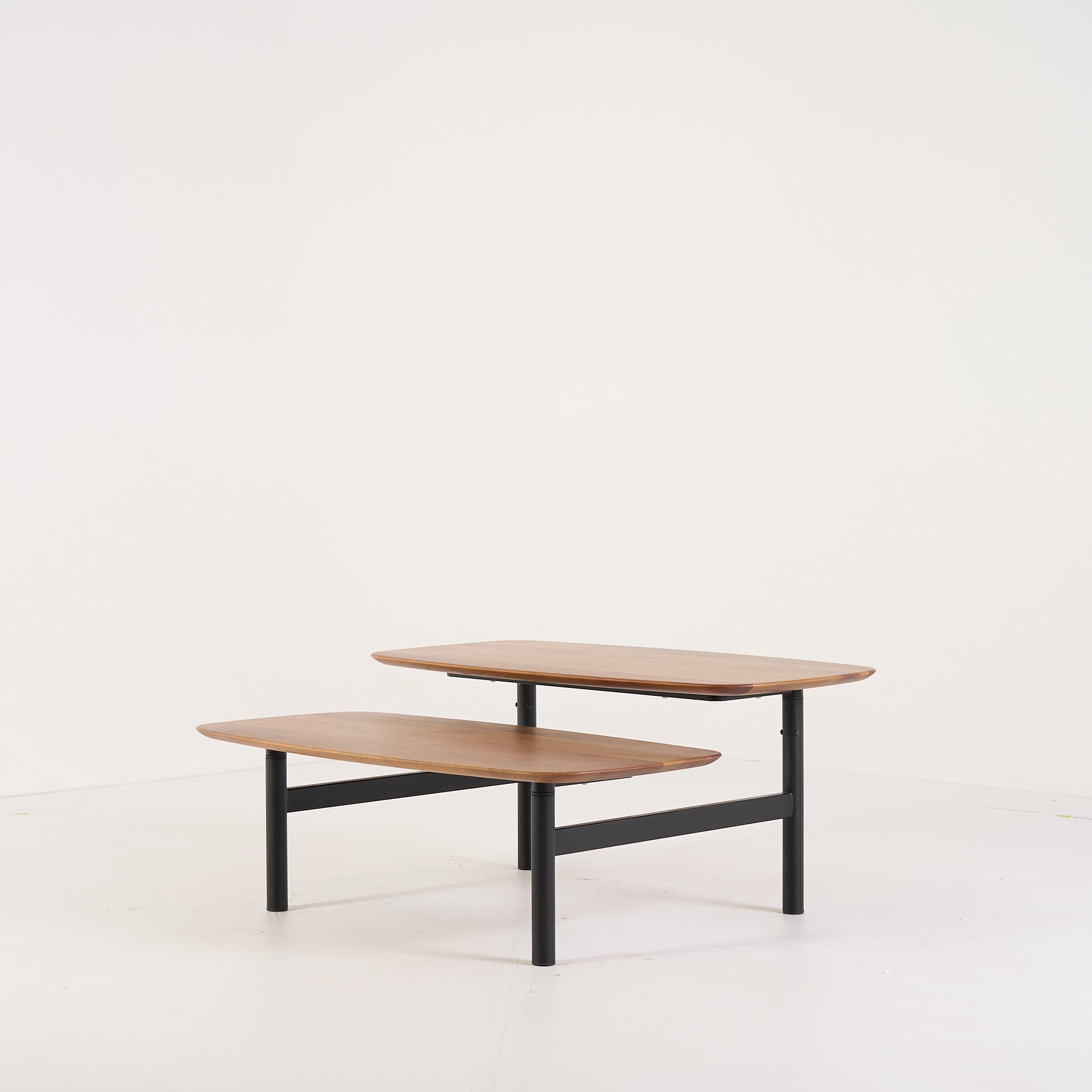 Pantographe Low Table by Ligne Roset in Walnut Top, Black Lacquered Base | Floor Sample – Very Good | Shop Now | MO-LIR-005HFV1N-1159-Hero Image-7