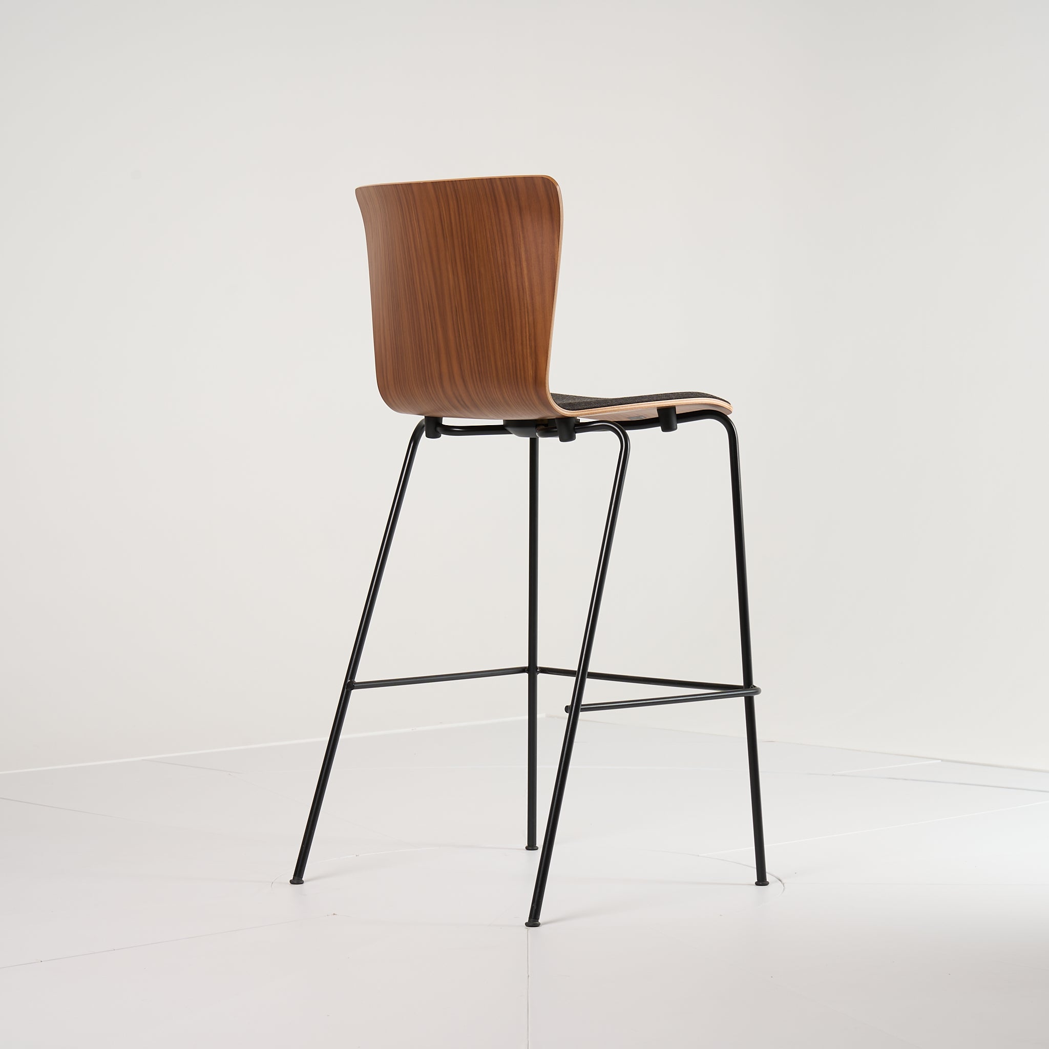 Vico Duo Barstool by Fritz Hansen in Front Upholstered, Walnut / Canvas 174 / Black | Gently Used – Good | Shop Now | MO-FHA-VM118-80-Hero Image-3