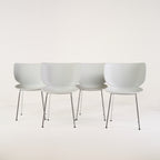 Hana Chairs Unupholstered Set of 4 by Moooi in Concrete Grey / Chrome, Non-Stacking | Floor Sample – Very Good | Shop Now | MO-MOO-8718282380568-142-Hero Image-4
