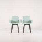 Vik Carver Chair with Arms (Set of 2) by Ligne Roset in Divina Aigue / Steelcut Trio Marine | Floor Sample – Very Good | Shop Now | MO-LIR-10261241-1203-Hero Image-1