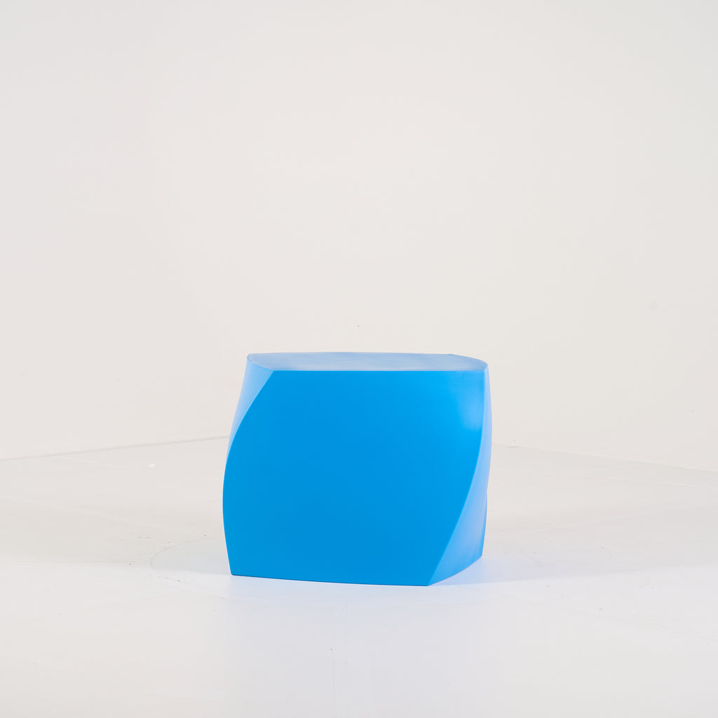 Gehry Left Twist Cube by Heller in Blue | Well Loved – Fair | Shop Now | MO-HLR-1016_05-1397-Hero Image-7