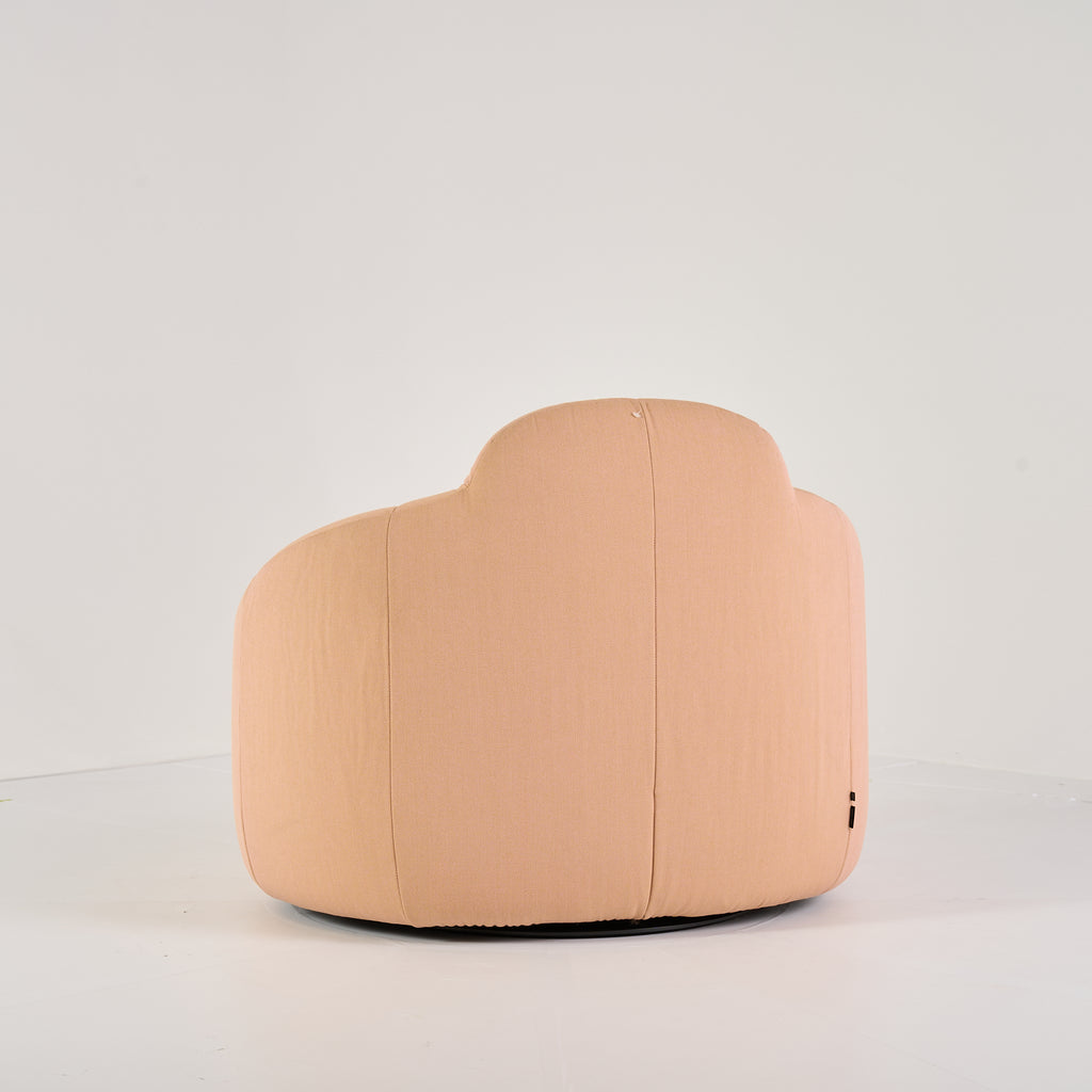 Pumpkin Swivel Armchair by Ligne Roset in High Back / Steelcut Trio / Saumon | Floor Sample – Very Good | Shop Now | MO-LIR-14110160-1215-Hero Image-8