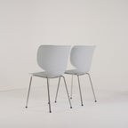 Hana Chairs Unupholstered Set of 2 by Moooi in Concrete Grey/Chrome Non-Stacking | Pristine | Shop Now | MO-MOO-8718282380322-140-Hero Image-4