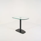 Piazza Table by Ligne Roset in Black Piston Base, Clear Glass Top | Floor Sample – Very Good | Shop Now | MO-LIR-19980002-1164-Hero Image-3