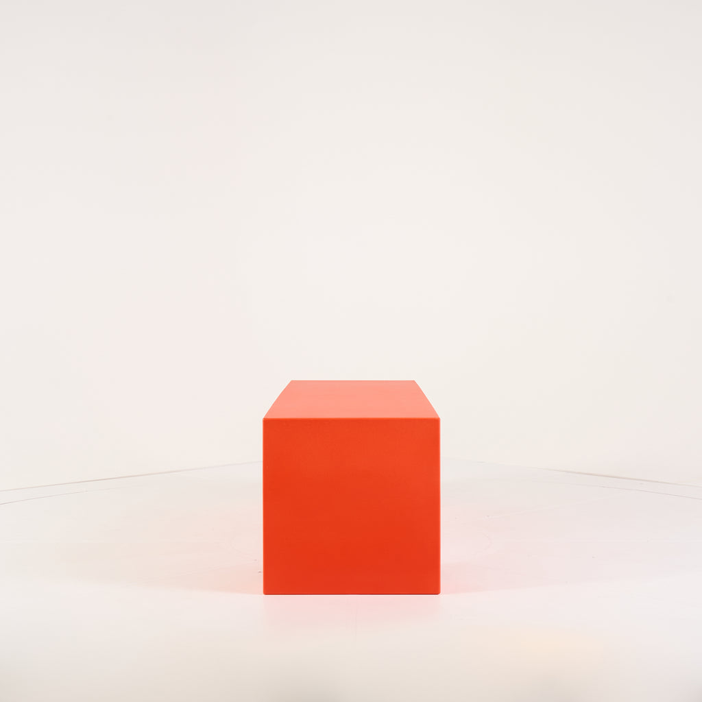 Vignelli Bench by Heller in Medium / Orange | Floor Sample – Very Good | Shop Now | MO-HLR-1034_07-1360-Hero Image-3