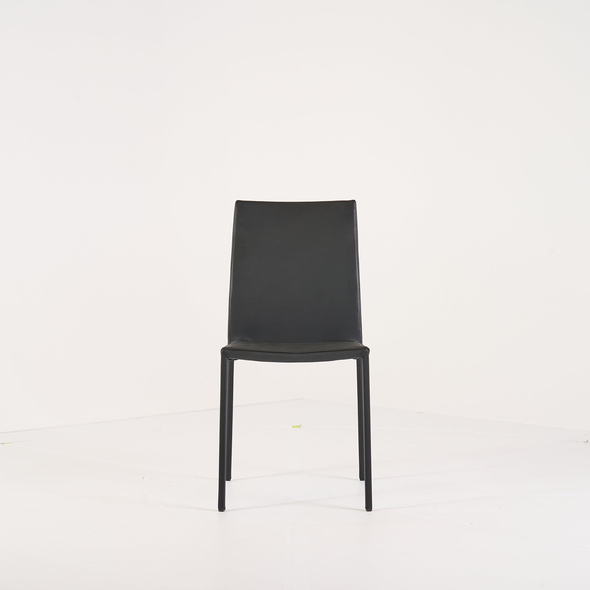 Slim Chair by Ligne Roset in Black Leather Upholstery / Steel Structure | Pristine | Shop Now | MO-LIR-10265115-1169-Hero Image-1