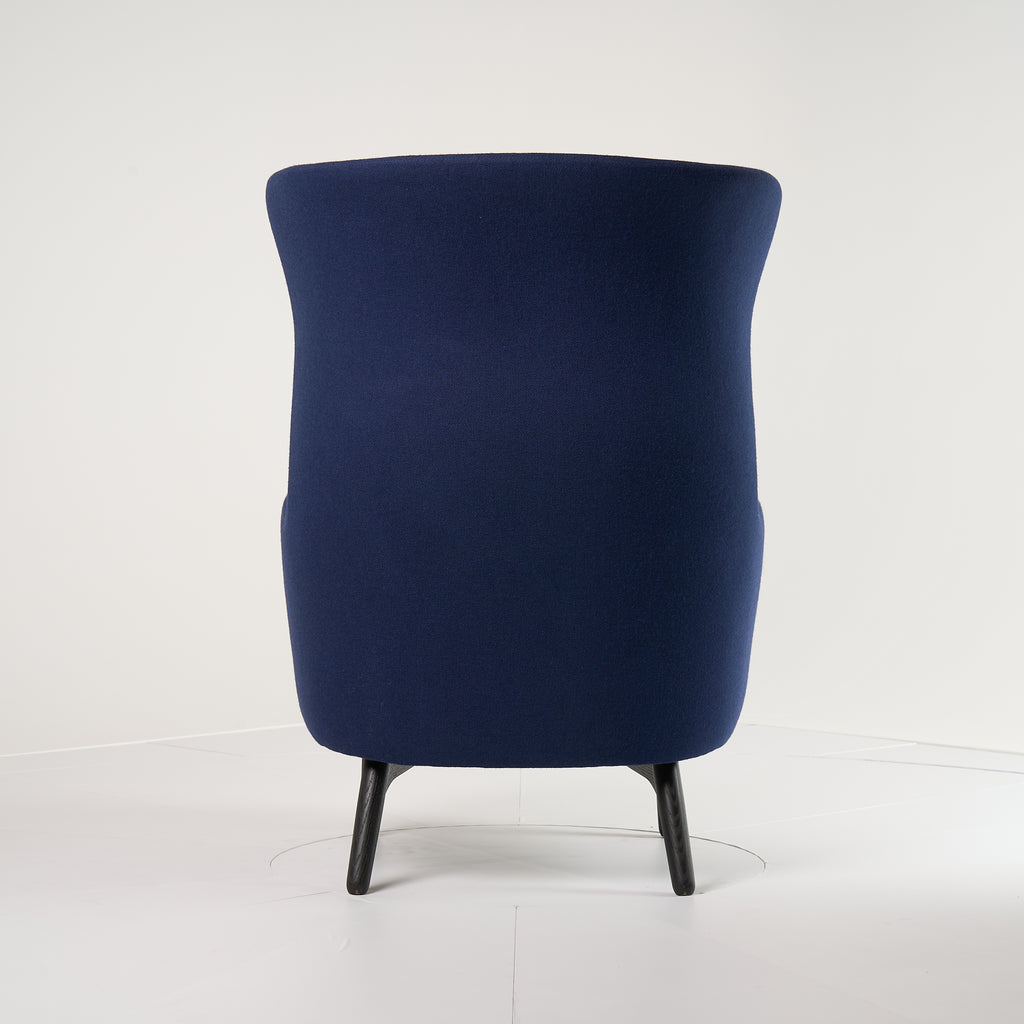 Ro Chair by Fritz Hansen in Hallingdal Royal Blue (764) / Oak Black | Open Box – Excellent | Shop Now | MO-FHA-JH2SF-39-Hero Image-6