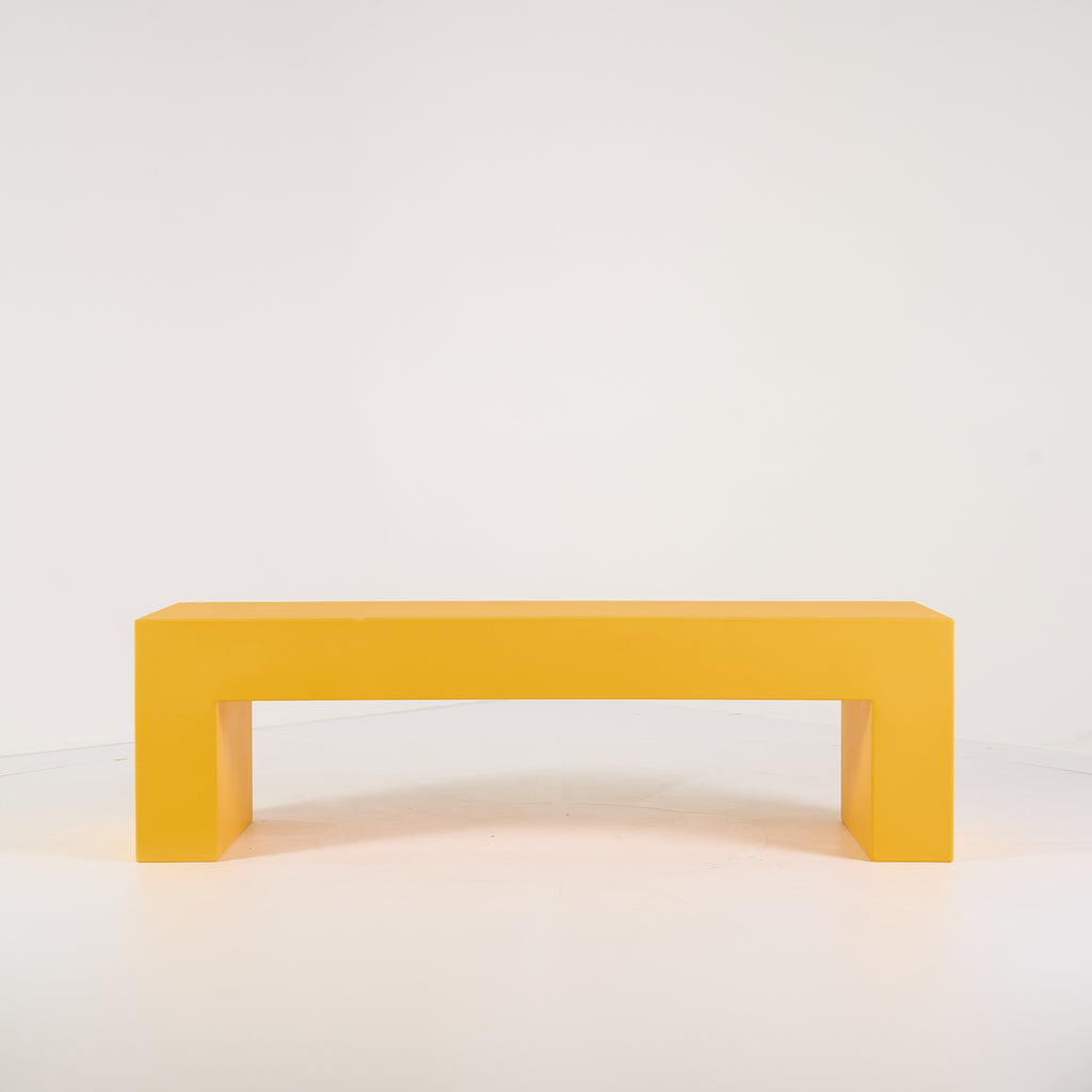 Vignelli Bench by Heller in Medium / Yellow | Floor Sample – Very Good | Shop Now | MO-HLR-1034_08-1361-Hero Image-5