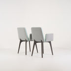 Vik Carver Chair with Arms (Set of 2) by Ligne Roset in Divina Aigue / Steelcut Trio Marine | Floor Sample – Very Good | Shop Now | MO-LIR-10261241-1203-Hero Image-4