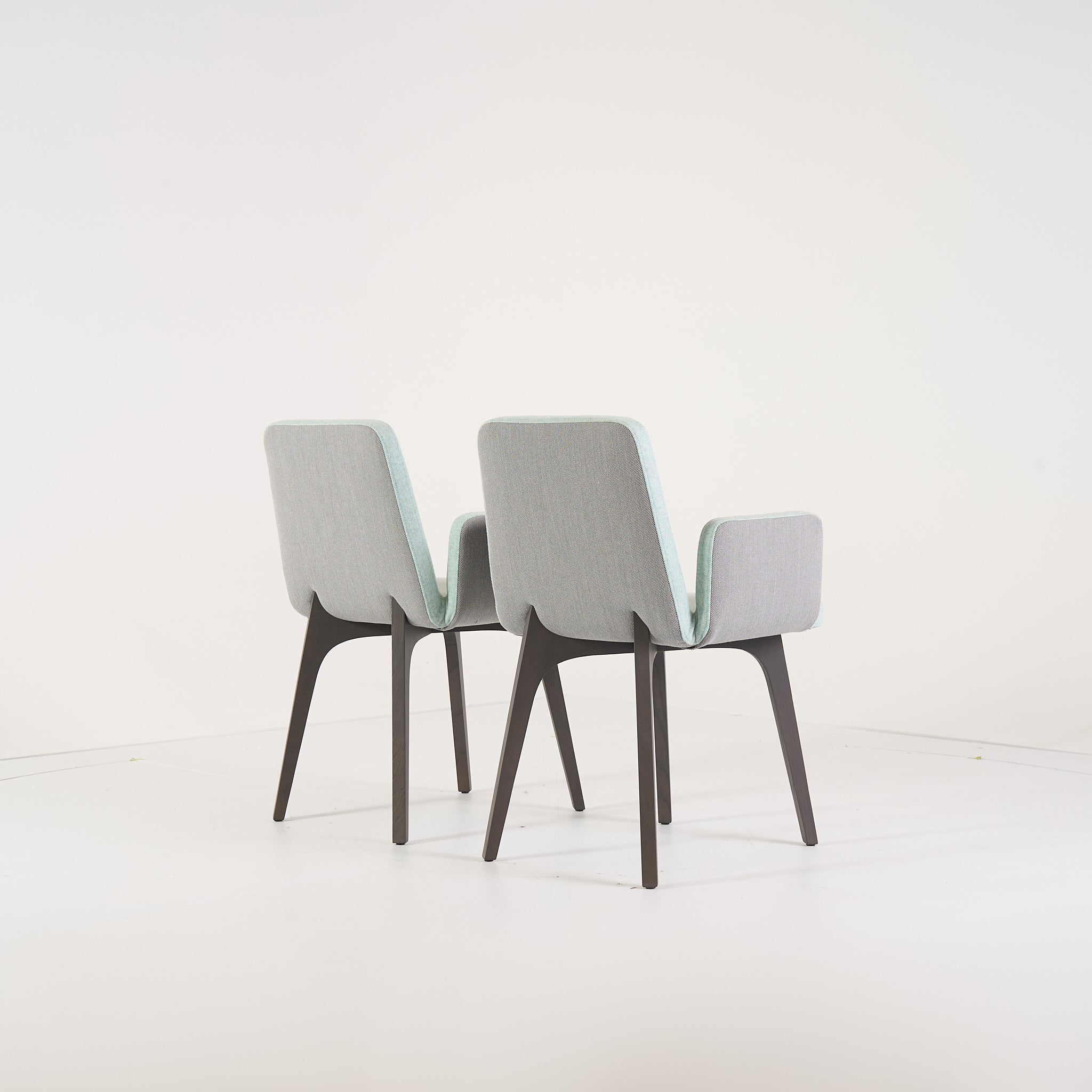 Vik Carver Chair with Arms (Set of 2) by Ligne Roset in Divina Aigue / Steelcut Trio Marine | Floor Sample – Very Good | Shop Now | MO-LIR-10261241-1203-Hero Image-4