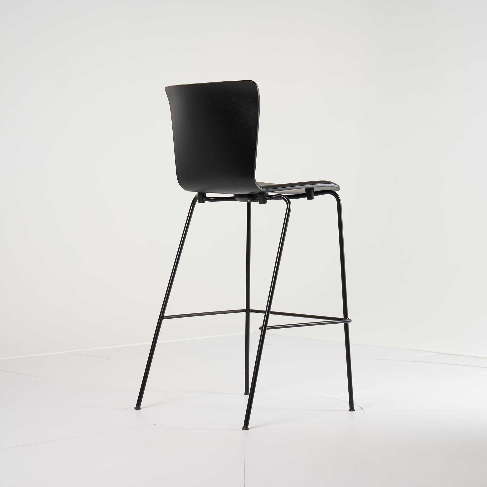 Vico Duo Stacking Chair  by Fritz Hansen in Black Colored Ash / Black Leather / Black  | Floor Sample – Very Good | Shop Now | MO-FHA-VM118-79-Hero Image-7