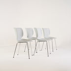 Hana Chairs Unupholstered Set of 4 by Moooi in Concrete Grey / Chrome, Non-Stacking | Floor Sample – Very Good | Shop Now | MO-MOO-8718282380568-142-Hero Image-1
