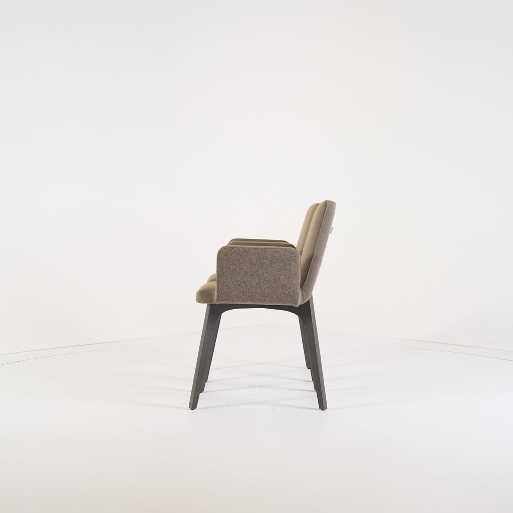 Vik Chair with arms (Set of 2) by Ligne Roset in Steelcut Trio / Divina - Orage / Grege | Floor Sample – Very Good | Shop Now | MO-LIR-10261231-1424-Hero Image-6