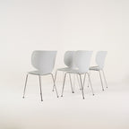 Hana Chairs Unupholstered Set of 4 by Moooi in Concrete Grey / Chrome, Non-Stacking | Floor Sample – Very Good | Shop Now | MO-MOO-8718282380568-142-Hero Image-3
