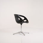 Rin by Fritz Hansen in Black Leather / Fixed Seat / 4-Star Stainless Base | Gently Used – Good | Shop Now | MO-FHA-HK10-70-Hero Image-6