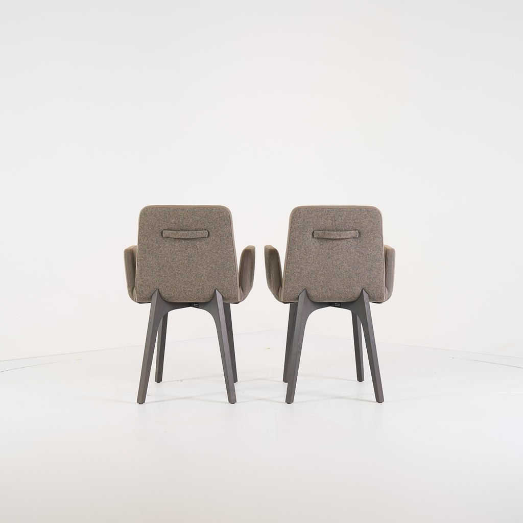 Vik Chair with arms (Set of 2) by Ligne Roset in Steelcut Trio / Divina - Orage / Grege | Floor Sample – Very Good | Shop Now | MO-LIR-10261231-1424-Hero Image-5