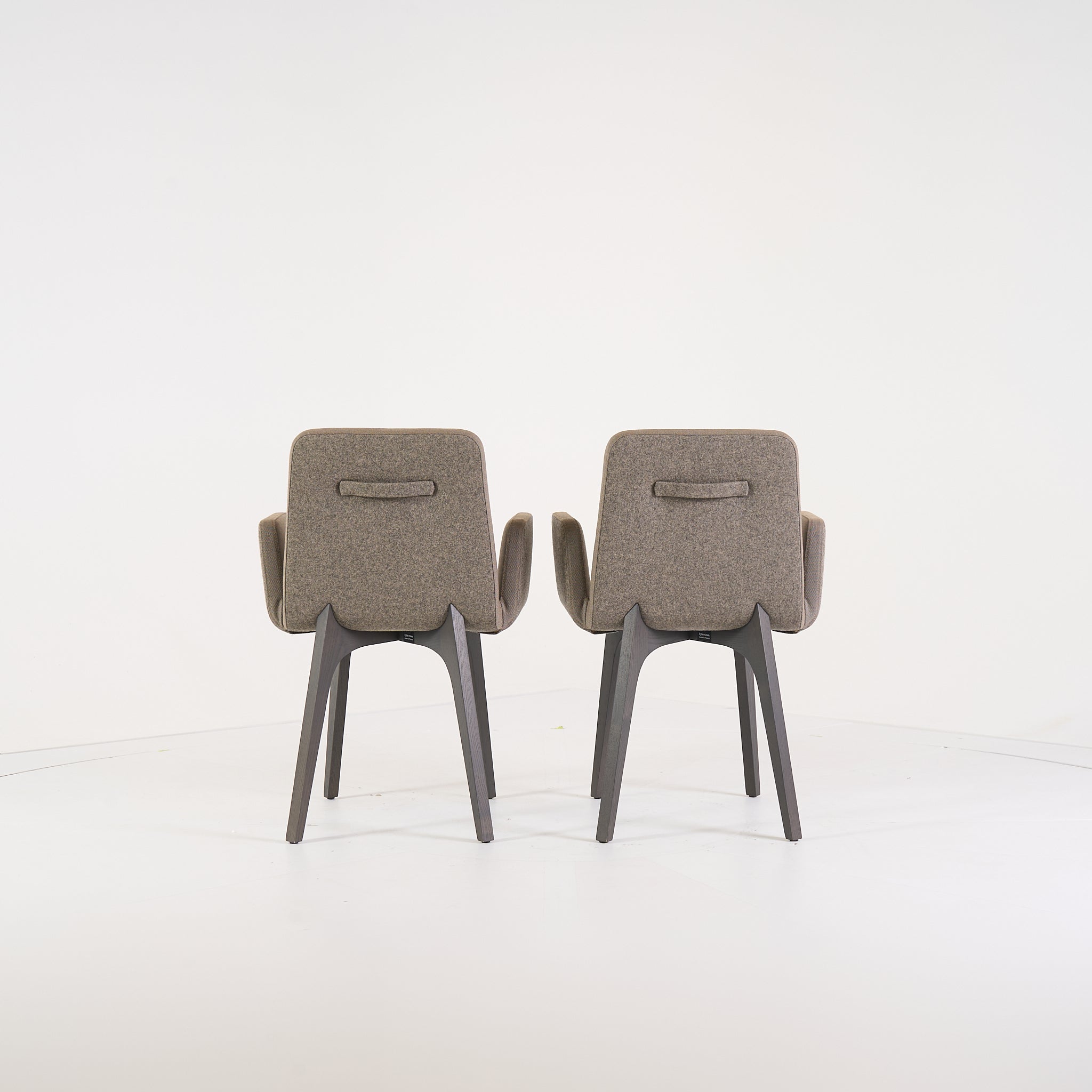Vik Chair with arms (Set of 2) by Ligne Roset in Steelcut Trio / Divina - Orage / Grege | Floor Sample – Very Good | Shop Now | MO-LIR-10261231-1424-Hero Image-5