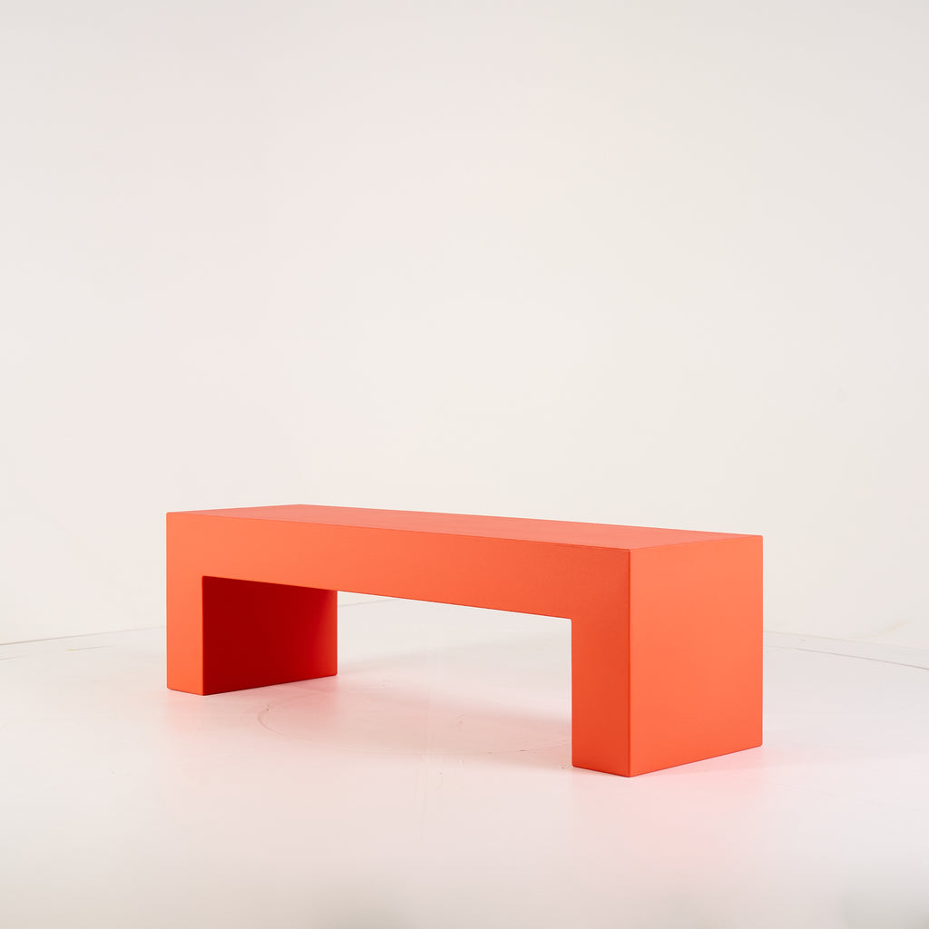 Vignelli Bench by Heller in Medium / Orange | Floor Sample – Very Good | Shop Now | MO-HLR-1034_07-1360-Hero Image-7