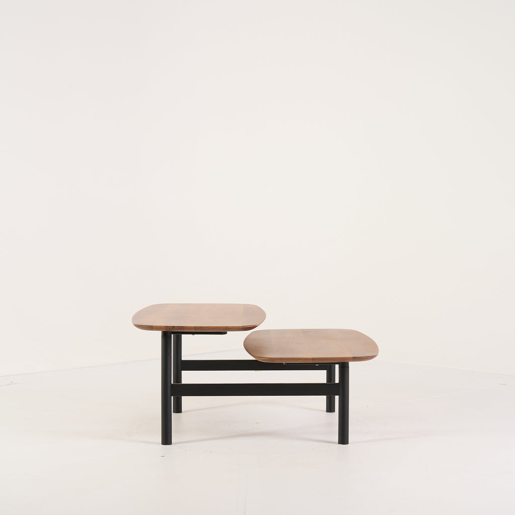 Pantographe Low Table by Ligne Roset in Walnut Top, Black Lacquered Base | Floor Sample – Very Good | Shop Now | MO-LIR-005HFV1N-1159-Hero Image-3