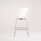 Series 7 Counter Stool by Fritz Hansen in Lacquered White / Chrome | Floor Sample – Very Good | Shop Now | MO-FHA-3187-54-Hero Image-7