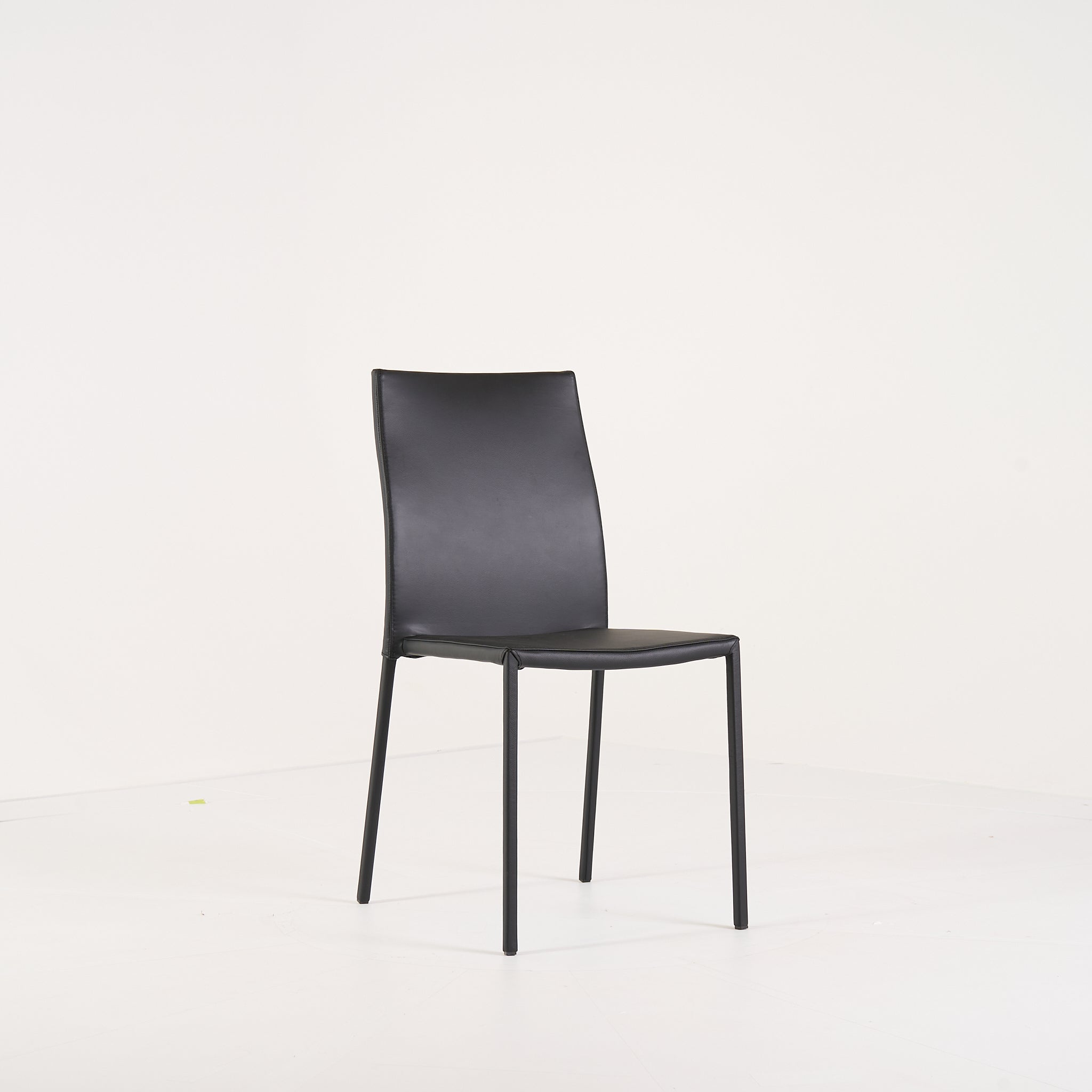 Slim Chair by Ligne Roset in Black Leather Upholstery / Steel Structure | Pristine | Shop Now | MO-LIR-10265115-1169-Hero Image-2
