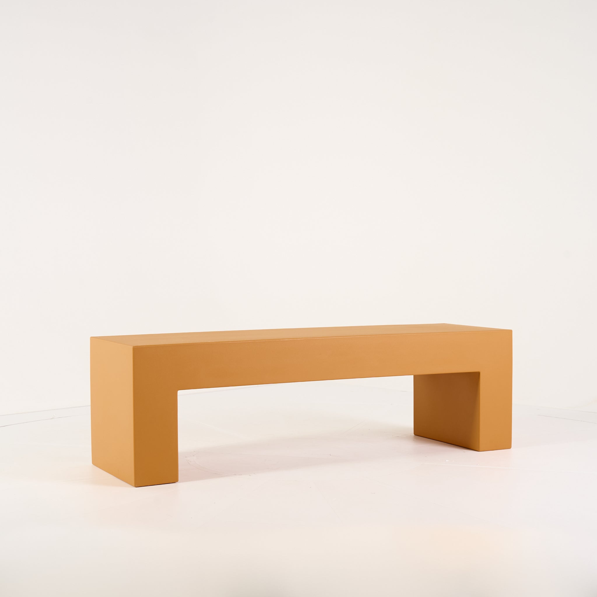 Vignelli Bench by Heller in Medium / Ochre | Well Loved – Fair | Shop Now | MO-HLR-1034_31-1365-Hero Image-2
