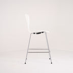 Series 7 Counter Stool by Fritz Hansen in Lacquered White / Chrome | Floor Sample – Very Good | Shop Now | MO-FHA-3187-54-Hero Image-1