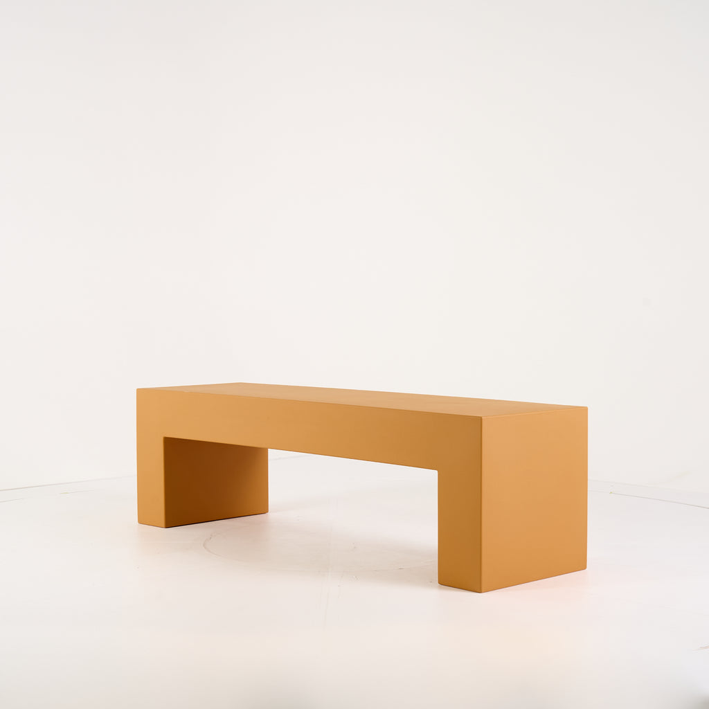 Vignelli Bench by Heller in Medium / Ochre | Well Loved – Fair | Shop Now | MO-HLR-1034_31-1365-Hero Image-7