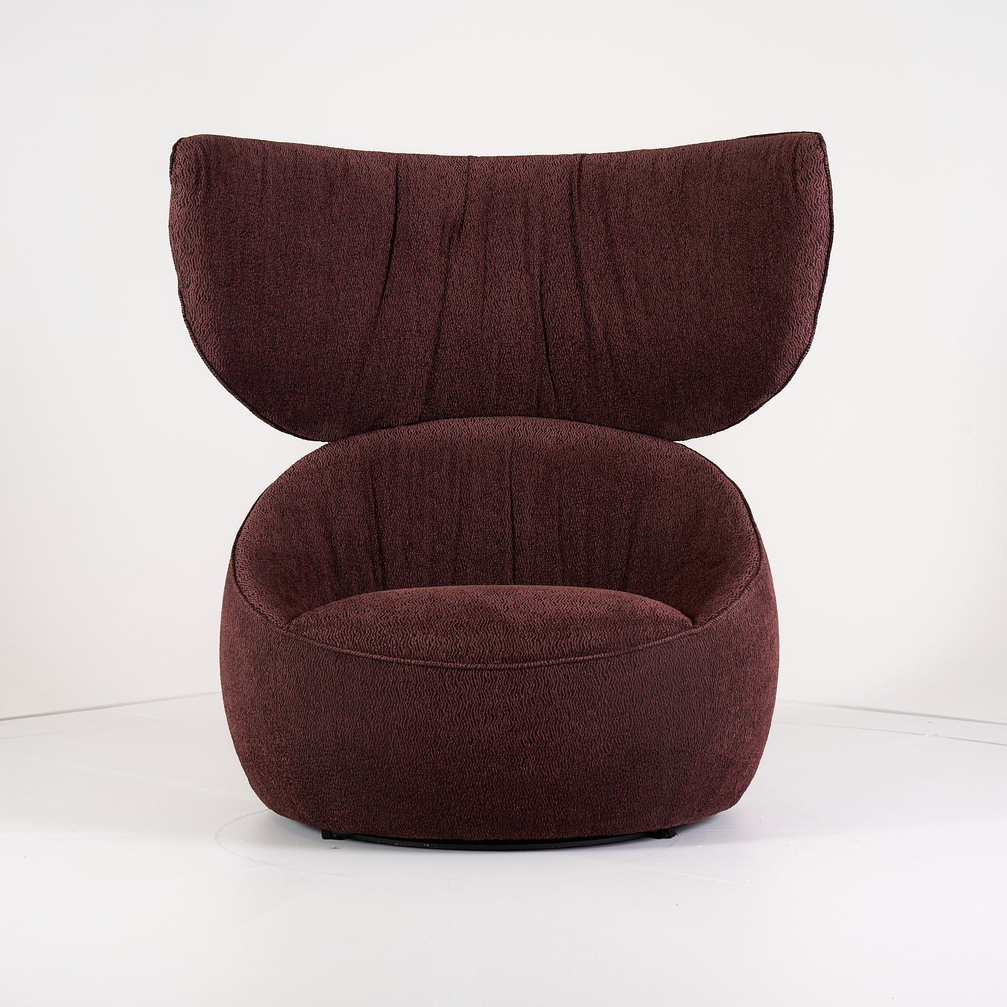Hana Armchair Wingback by Moooi in Calligraphy Bird / Jacquard Plum | Gently Used – Good | Shop Now | MO-MOO-8718282751986-167-Hero Image-3